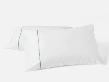Floret Embroidered Organic Percale Sheet Set
